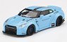 LB Works Nissan GT-R R35 Type1 Rear Wing Version 2 Light Blue Collection Garage Special (RHD) (Diecast Car)