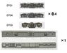 [ 8514 ] Power Bogie Frame & Under Floor Parts Set B-05 (DT21/24/33 + 3M) Gray (for 1-Car) (Model Train)