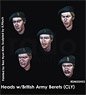 WWII UK Heads w/British Army Berets (CLY) (Set of 5) (Plastic model)