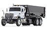 Mack Granite with Tub-Style Roll-Off Container White/Black (Diecast Car)
