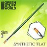 Green Series Flat Synthetic Brush Size 3 (Hobby Tool)