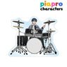 Piapro Characters [Especially Illustrated] Kaito Band Ver. Art by Tarou 2 Sticker (Anime Toy)