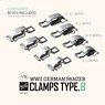WWII German Panzer Clamps Type.B (4 Versions/80 Pieces) (Plastic model)