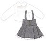 Sweet High Waist Skirt Set (White x Black) (Fashion Doll)