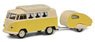 VW T1 Camper Yellow/Beige w/Trailer (Diecast Car)