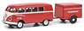 VW T1 Bus Fire Engine w/ Trailer (Diecast Car)