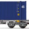 SNCF, 4-axle 60` container Wagon Novatrans Sgss, grey, loaded with 45` container `CMA CGM`, Period V (Model Train)