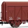 RENFE, 2-unit pack 2-axle closed Wagon J2, wooden version, brown livery, Period IV (2-Car Set) (Model Train)