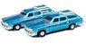 (N) Buick Estate Wagon 1967 (Potomac Blue) (Set of 2) (Diecast Car)