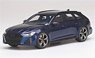 Audi RS 6 Avant Carbon Black Navarra Blue Metallic (Diecast Car)