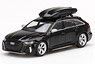 Audi RS 6 Avant Mythos Black Metallic w/Roof Box (RHD) (Diecast Car)