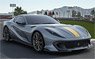 Ferrari 812 Competizione 2021 Coburn Grey With Racing Giallo FLY Stripe (Diecast Car)