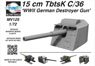 15cm TbtsK C/36 `WWII German Destroyer Gun` (Plastic model)