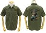 Laid-Back Camp Rin Shima & Scooter Full Color Work Shirt Moss M (Anime Toy)