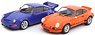 ポルシェ 911 RSR (オレンジ) & 964 RS (ブルー) 2台セット (ミニカー)