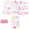 PNS Yukata Set -Flowers and Ribbons- (White x Pink) (Fashion Doll)