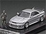Nismo R33 GT-R 400R Silver with Mr.Matsuda Metal Figure (Diecast Car)