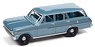 1963 Chevy Nova II Station Wagon Silver Blue (Diecast Car)
