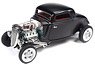 1934 Ford 3 Window Coupe High Boy Hot Rod Satin Black (Diecast Car)