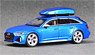 アウディ RS 6 アバント ブルー w/ルーフボックス (ミニカー)