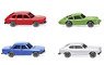 (N) Four Classic Automobile (Set of 4) Porsche & Ford Capri (Green or Silver), VW 411 & Audi 100 (Signal Blue or Red) (Vier Klassische Personen-wagen) (Model Train)