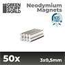 ネオジム磁石 3x0.5mm - 50個入 (N35) (素材)