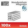 ネオジム磁石 3x1mm - 100個入 (N35) (素材)