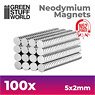 Neodymium Magnets 5x2mm - 100 Units (N52) (Material)
