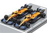 McLaren MCL35M No.3 + No.4 McLaren Winner Italian GP 2021 + 2nd Italian GP 2021 Daniel Ricciardo + Lando Norris with Pit Board (Diecast Car)