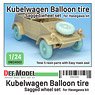 WWII German Kubelwagen Ballon Tire Set (for Hasegawa) (Plastic model)