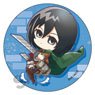 Attack on Titan Can Badge Mikasa Pyon Chara (Anime Toy)