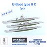 独・UボートIIC型小型潜水艦・3隻セット (プラモデル)