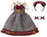 Komorebimori no Oyofukuyasan PNXS Innocent Ribbon Sailor Dress Set (Bordeaux x Gray Stripe) (Fashion Doll)