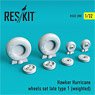 Hawker Hurricane Wheels Set Late Type 1 (Weighted) (Plastic model)