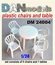 Plastic Chairs and Table (Chairs 4 Piece / Table 2 Piece) (Plastic model)