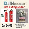Fire Extinguishers (4 Piece w/Decal) (Plastic model)