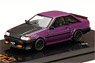 トヨタ カローラ レビン 2ドア AE86 カーボンボンネット パープル / ブラック (カスタムカラー) (ミニカー)