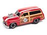 Street Freaks 1950 Mercury Woody Wagon Bright Red with White Stripes (Diecast Car)