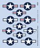 F-6 Mustang National Insignia (for Eduard) (Decal)