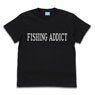 Slow Loop (TVA) Koharu Fishing Addict T-Shirt Black S (Anime Toy)