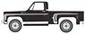 (HO) 1976 Chevy Stepside Pickup (Midnight Black) (Diecast Car)