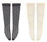 PNS Dot Tulle Knee High Socks Bset (Black/Ivory) (Fashion Doll)