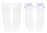 PNS Dot Tulle Ribbon Socks Bset (White/Alice Blue) (Fashion Doll)