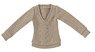 PPNM Natural V-neck Sweater (Brown) (Fashion Doll)
