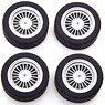 BMW Alpina E30 wheels and tyres set 18` Black / Silver (Diecast Car)