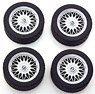 BMW E30 wheels and tyres set 18` black/silver (ミニカー)