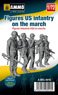 Figures US Infantry on The March (Set of 5) (Plastic model)