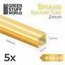 Brass Square Tube 2.0mm (5pcs) (Material)