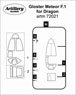 Masking Sheet for Gloster Meteor F.1 (for Dragon) (Plastic model)