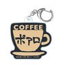 Detective Conan Cafe Poirot Series Acrylic Key Ring Apron Logo A Black (Anime Toy)